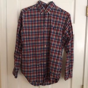 Ralph Lauren, long sleeve, red plaid, shirt, classic fit, medium
